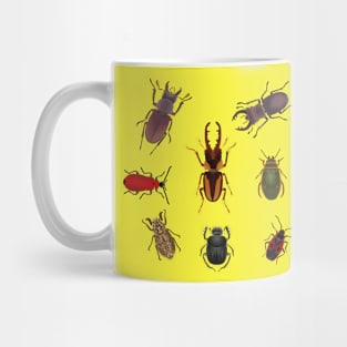 Beetles and bugs set colour Mug